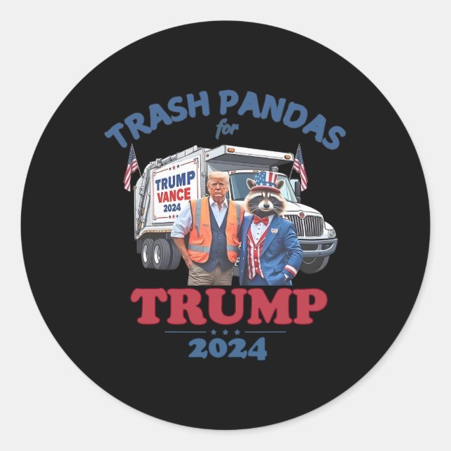 Trump Garbyge Trash Pandas für Trump 2024 Runder Aufkleber (Vorderseite)