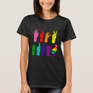 Trump Gebärdensprache subtil Anti-Trump LGBTQ T-Shirt
