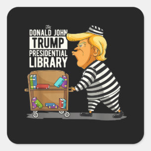 Trump-Gefängnis-Präsidentschaftsbibliothek Quadratischer Aufkleber