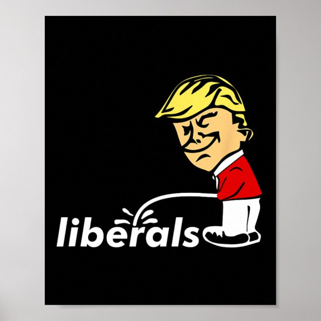 Trump gegen den Liberalen Donald Trump knüppelt vo Poster (Vorne)