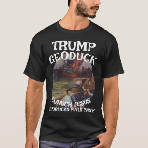 Trump Geoduck Eunuch Jesus sinkendes Schiff Republ T-Shirt