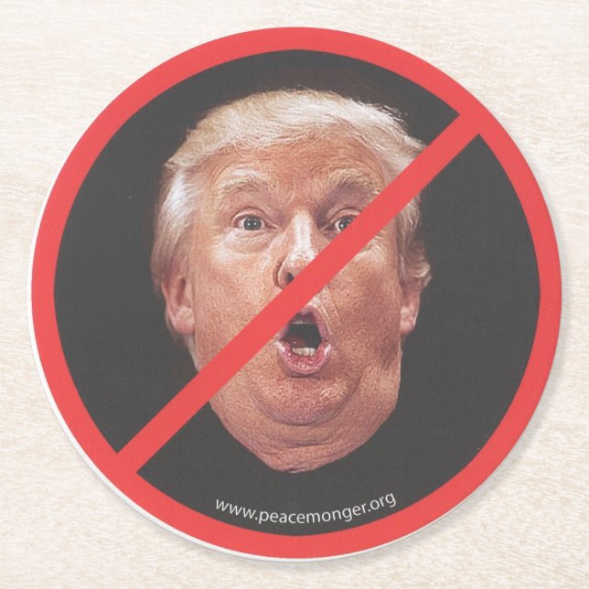 Trump-Gesicht-Papier-Unterlage Runder Pappuntersetzer (Vorderseite)