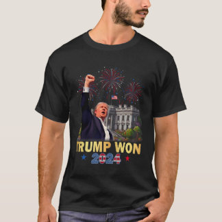 Trump gewann 2024 den 47. Platz im Weißen Haus im  T-Shirt