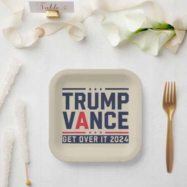 Trump gewann 2024 den Präsidenten Trump Vance Pappteller (Hochzeit)