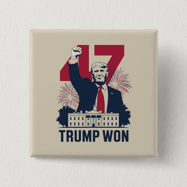 Trump gewann 2024 erneut den 47. button (Vorderseite)
