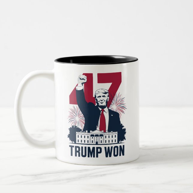 Trump gewann 2024 erneut den 47. zweifarbige tasse (Links)