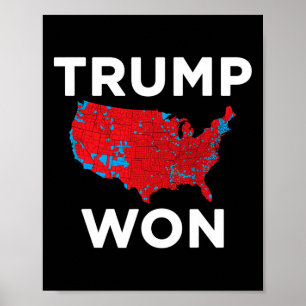 Trump gewann 2024 korrektes Wahlergebnis Karte 202 Poster