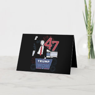 Trump gewann 2024 Präsident 47 Amerika USA Dankeskarte