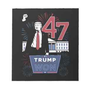 Trump gewann 2024 Präsident 47 Amerika USA Notizblock