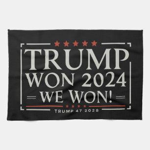 Trump gewann 2024 Wir haben gewonnen 47 2028 USA Geschirrtuch