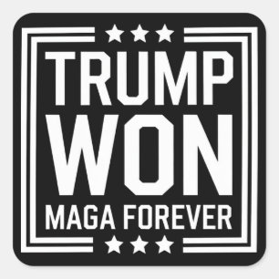 Trump gewann die 47. US-Präsidenten-Maga-Wahl 2024 Quadratischer Aufkleber