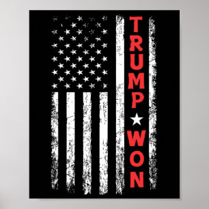 Trump gewann die Wahl 2025 USA-Flagge  Poster