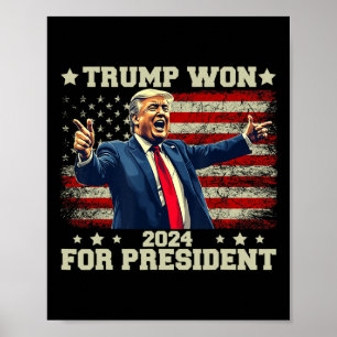 Trump gewann erneut die Wahl 2025 Präsident 47 Th Poster