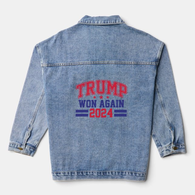 Trump gewann wieder 2024 jeansjacke (Rückseite)