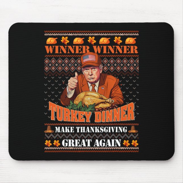 Trump Gewinner Funny Sieger Türkei Abendessen Than Mousepad (Vorne)