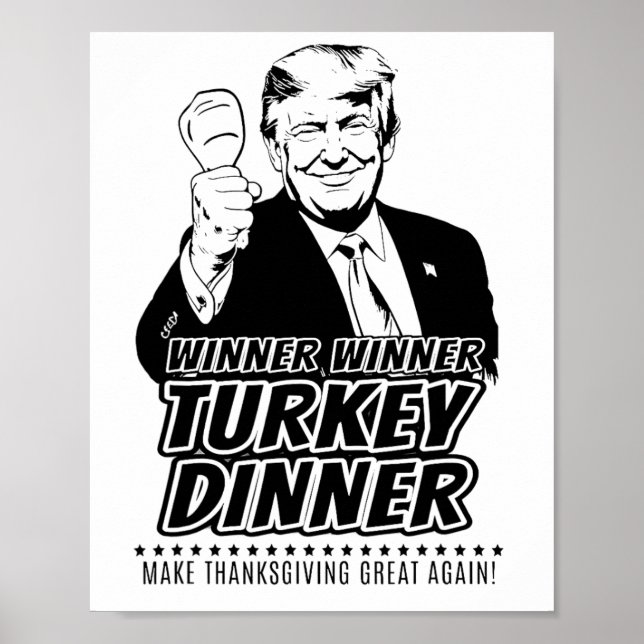 Trump Gewinner Lustiger Gewinner Truthahn Abendess Poster (Vorne)