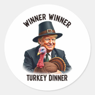 Trump Gewinner Türkei Abendessen Funny Thanksgivi Runder Aufkleber