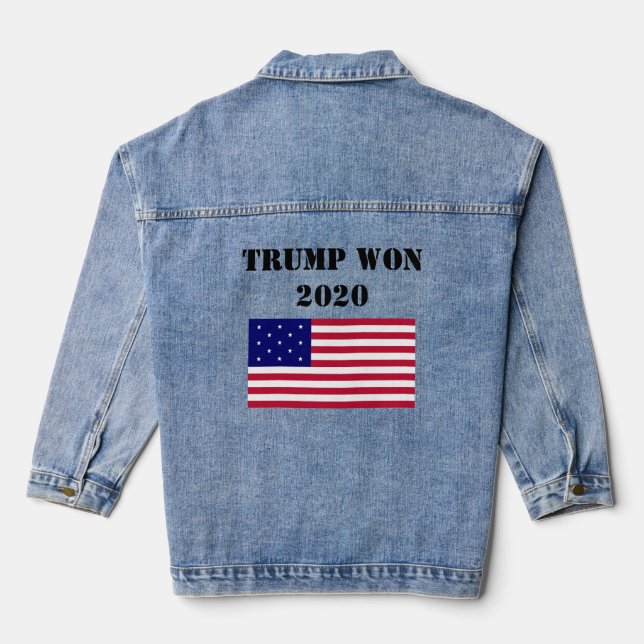 Trump gewinnt 2020 Denim Jacket Jeansjacke (Rückseite)