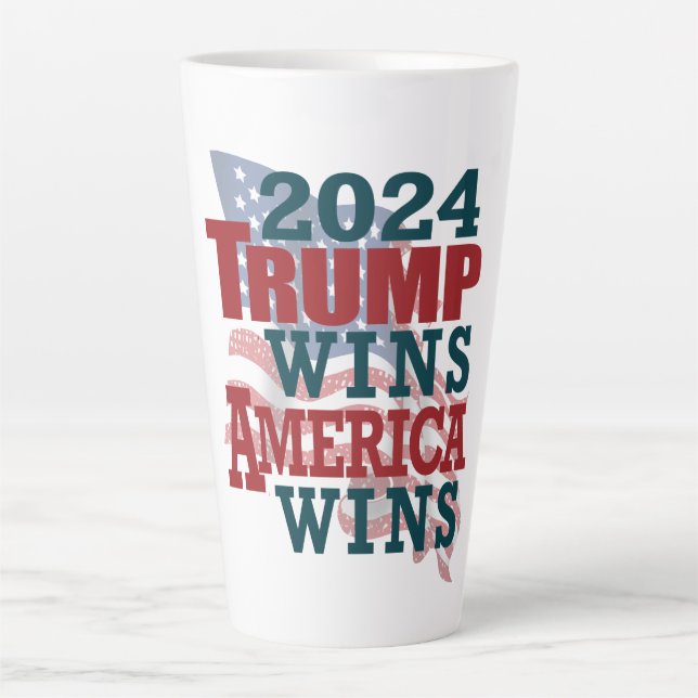 Trump gewinnt 2024 - Amerika gewinnt Milchtasse (Vorderseite)