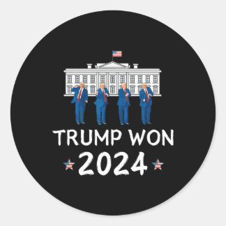 Trump gewinnt 2025 Trump tanzt bei der Feier im We Runder Aufkleber