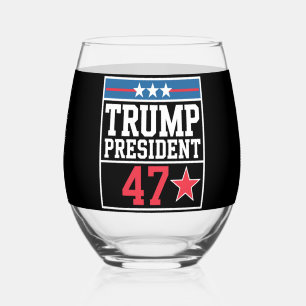 Trump gewinnt die Wahl 2024 Trump gewann 2024 Weinglas Ohne Stiel