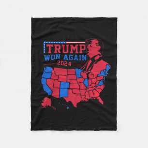 Trump gewinnt im Jahr 2024 erneut die Red Wave Map Fleecedecke