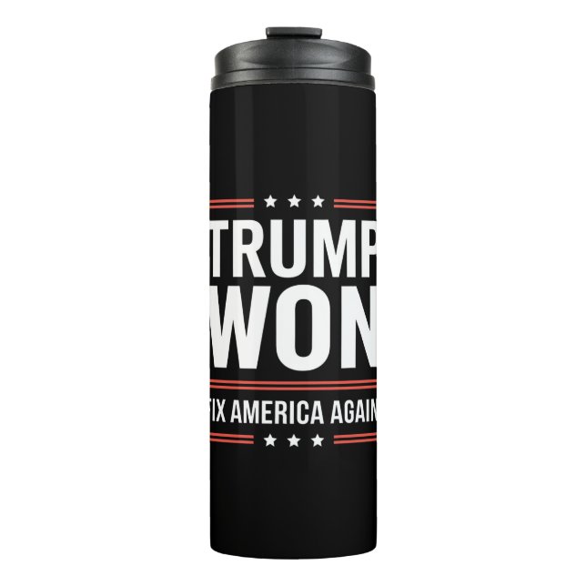 Trump gewinnt MAGA Trump-Gewinner 2024 - Amerika w Thermosbecher (Vorderseite)