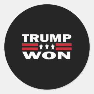 Trump gewinnt Trump Abfallmanagement Funny Garbage Runder Aufkleber