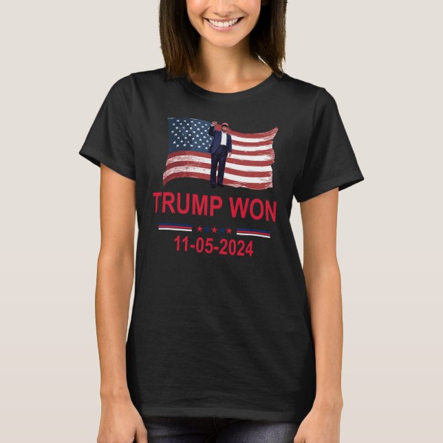 Trump gewinnt Wahl 2024 Trump gewinnt 2024 T-Shirt (Vorderseite)