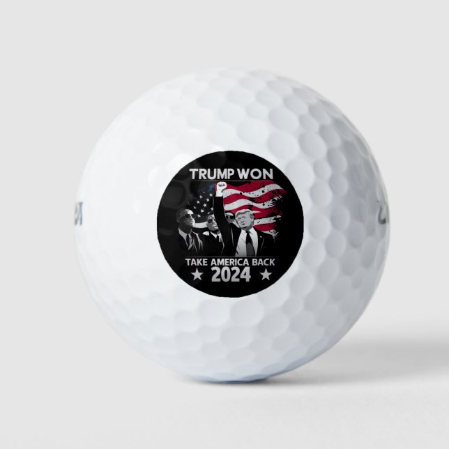 Trump gewinnt wieder Amerika zurück 2024 Golfball (Vorderseite)