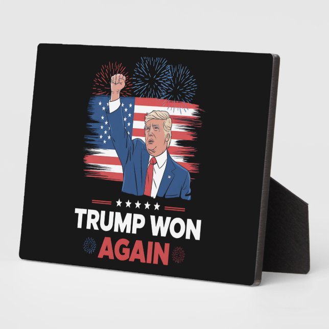 Trump gewinnt wieder Präsident 47 USA Vintag Fotoplatte (Seite)