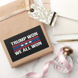 Trump Gewonnen Wir Alle Gewonnen 2024 USA-Flagge T Rechteckiger Aufkleber