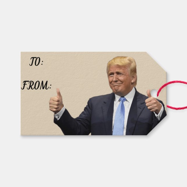 Trump Gift Tags Geschenkanhänger (Vorderseite (Horizontal))