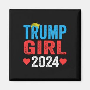Trump Girl 2024 Niedlich Trump Flag Frauen Mädchen Magnet