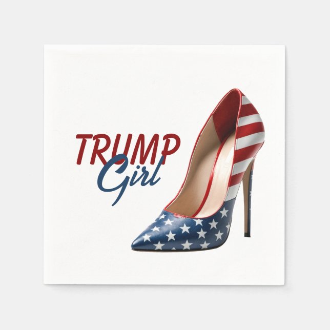 TRUMP GIRL Flag High Heels Serviette (Vorderseite)