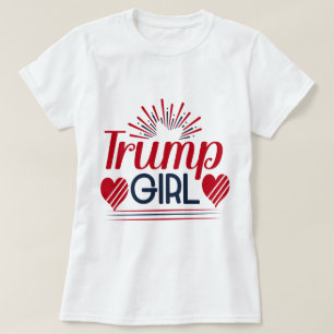 Trump Girl Hearts & Fireworks T-Shirt