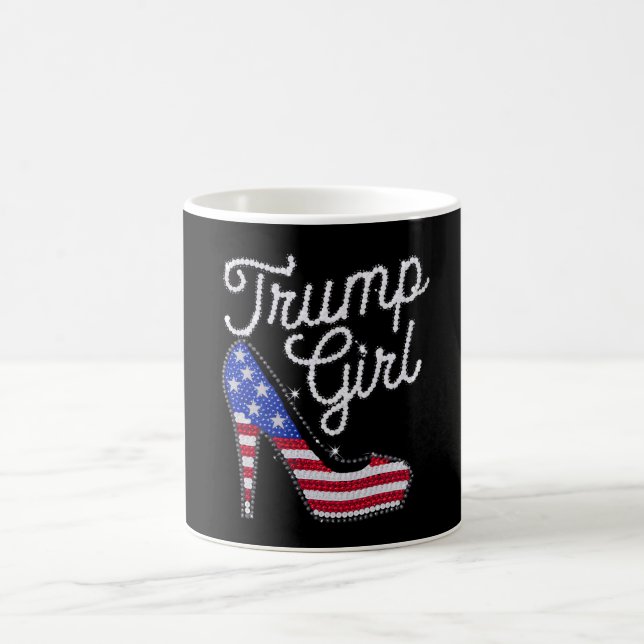 Trump Girl High Heel American Flag Bling Patriot Kaffeetasse (Mittel)