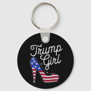 Trump Girl High Heel American Flag Bling Patriot Schlüsselanhänger