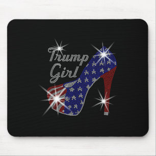 Trump Girl High Heel American Flag Wahl Donald Tru Mousepad