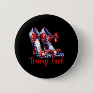 Trump Girl High Heel Stilettos amerikanische Flagg Button