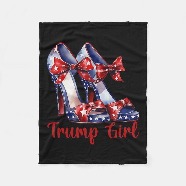 Trump Girl High Heel Stilettos amerikanische Flagg Fleecedecke (Vorderseite)