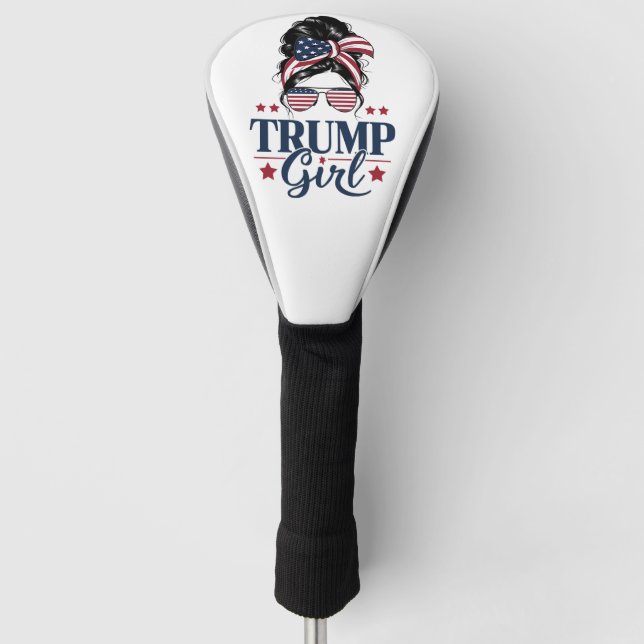 Trump Girl Messy Bun Trump 2024 Wahl Amerikaner Golf Headcover (Vorderseite)
