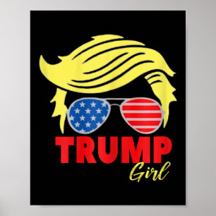 Trump Girl Messy Bun Trump 2024 Wahl Amerikaner Poster
