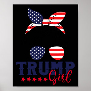 Trump Girl Messy Bun Trump 2024 Wahl Amerikaner Poster
