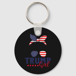 Trump Girl Messy Bun Trump 2024 Wahl Amerikaner Schlüsselanhänger