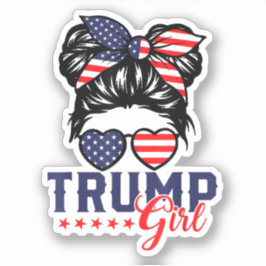 Trump Girl Messy Bun Trump 2024 Wahl Aufkleber
