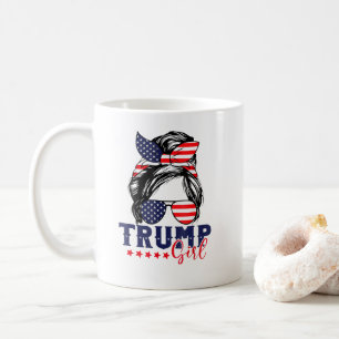 Trump Girl Messy Bun Trump 2024 Wahl Kaffeetasse