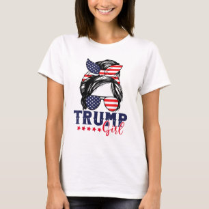 Trump Girl Messy Bun Trump 2024 Wahl T-Shirt