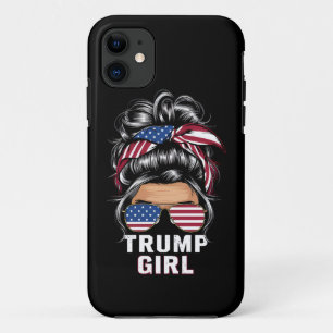 Trump Girl Messy Bun USA Flag Trump Wahl 2024 Case-Mate iPhone Hülle