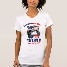 Trump Girl Messy Bun Wahlfahne T-Shirt